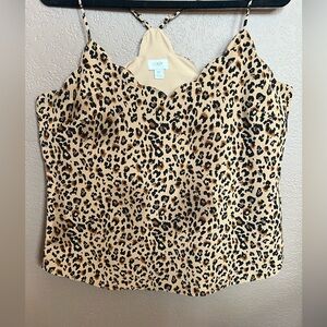 J. Crew Tan and Black Leopard Print Camisole